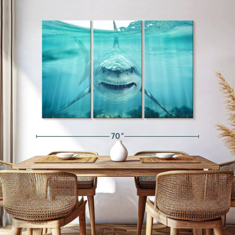Requin blanc prédateur, H 42 po x l 65 po
