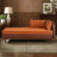 Chaise longue de rangement rembourrée avec coussins et pieds en bois-234342359