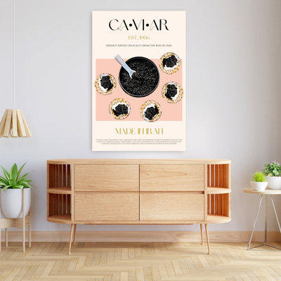 Gourmet Caviar Delights Elegant Contemporary Fish Wall Art