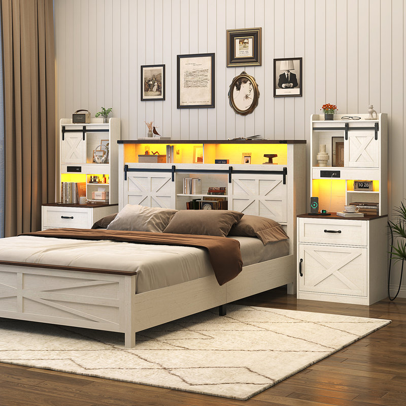 Ensemble de 2 tables de chevet Farmhouse, Blanc