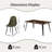 Hranislav Elegant 5 Pieces Dining Table Set 63" Rectangular Dining Table with Mid-century Modern Upholstered Chairs for Dining Room-435324789-435324787