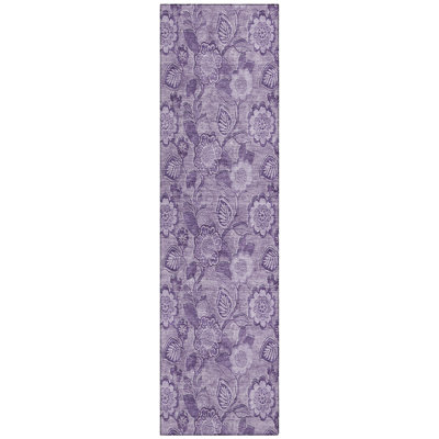 Machine Washable Indoor/Outdoor Xhevrie Plum Rug