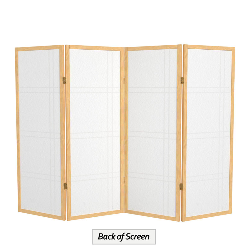 70" H Short Folding Screen, 4, Natural