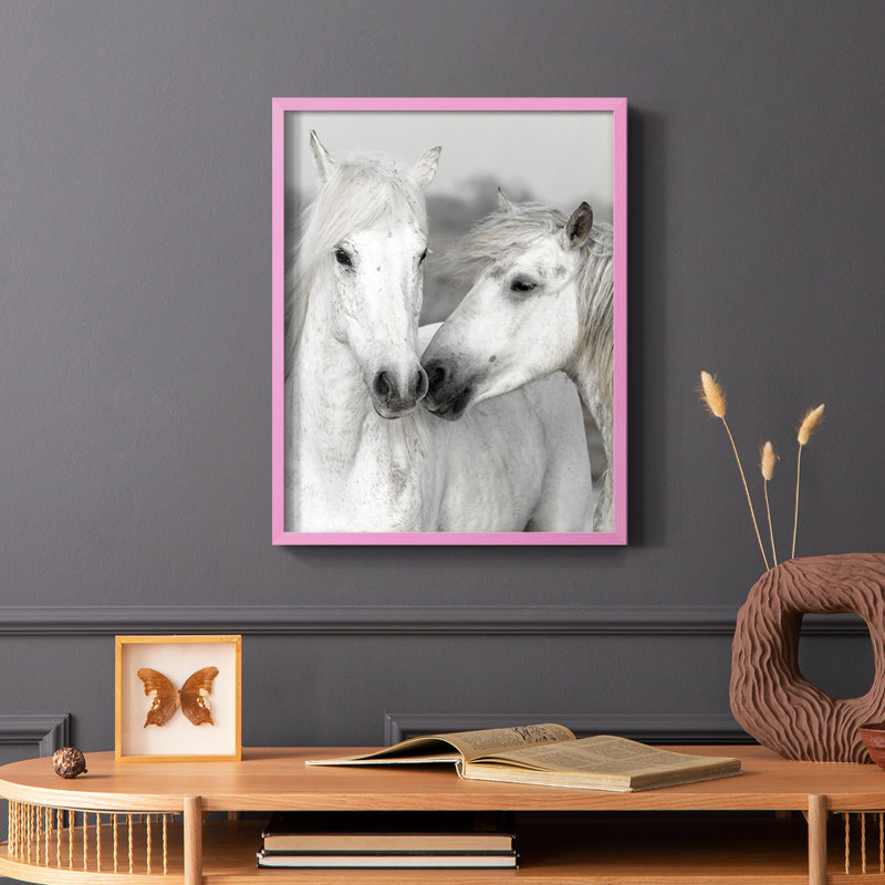 Affection I Framed Print - Solid Wood, Pink, 10" H x 8" W