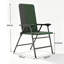 Ensemble de 2 chaises de patio pliantes et rembourrées, dossier haut avec accoudoirs, vert / gris-1727211610