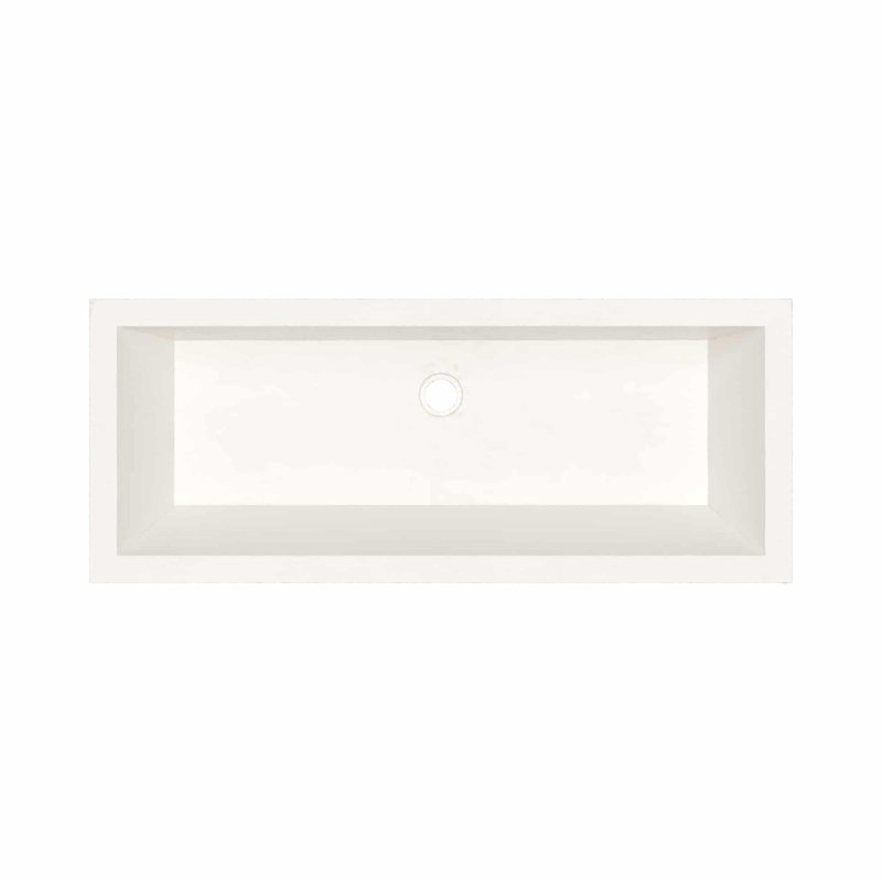 Arcata 36" Undermount Concrete Trough Bathroom Sink, Pearl