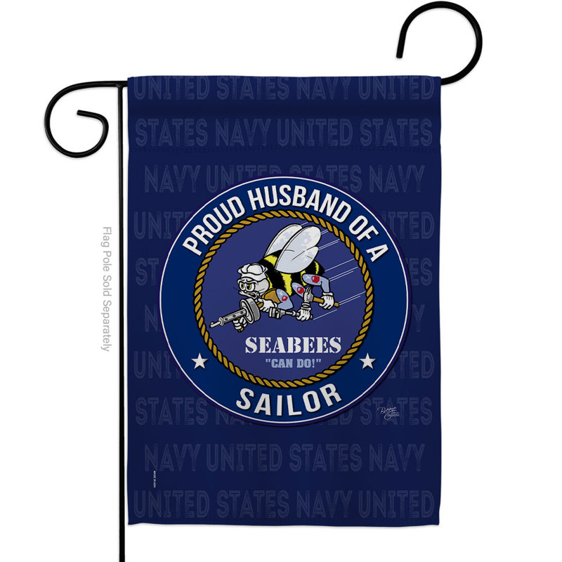 Drapeau de jardin 18,5 x 13 po Seabees Proud Husband
