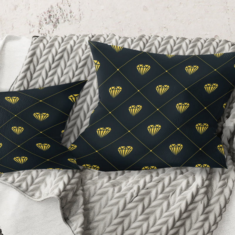 Coussin Golden Heart Design - Mid-Century, 16 po x 1 po