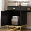 Bureau d'ordinateur moderne de 147 cm (58 po) avec tiroirs et armoire, structure en métal et meuble de rangement pour bureau à domicile-133390350