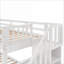 Lit superposé simple au-dessus d'un lit double avec rangement pour escalier et amp; Tiroir - Bois de pin massif, sans sommier, blanc pour chambre à coucher / dortoir