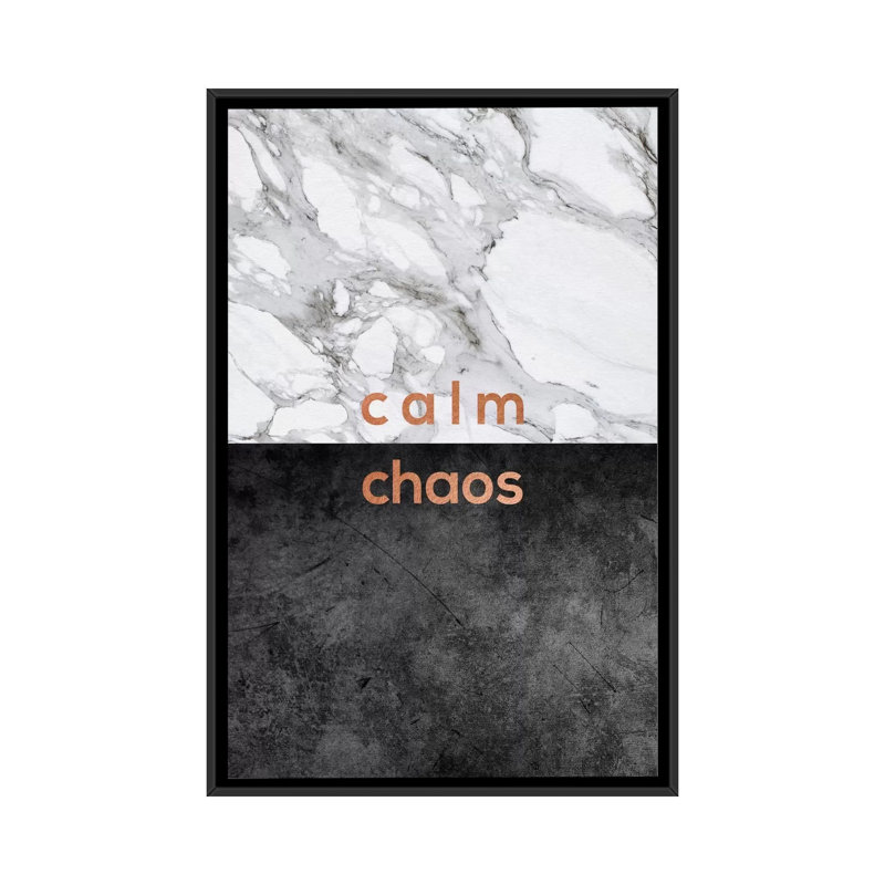 «Calm Chaos», impression sur toile, H 26 po x l 18 po x P 1,5 po, Toile avec cadre noir, Pas de tapis