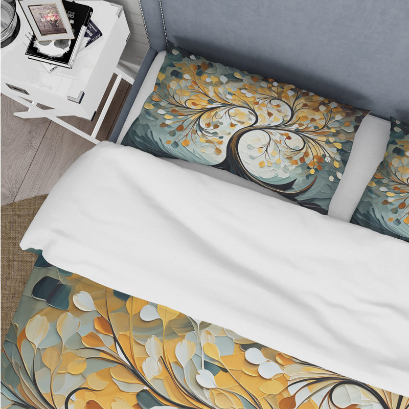 Ensemble de housse de couette jaune et gris majestueux, Housse de couette très grand et 2 très grandes t
