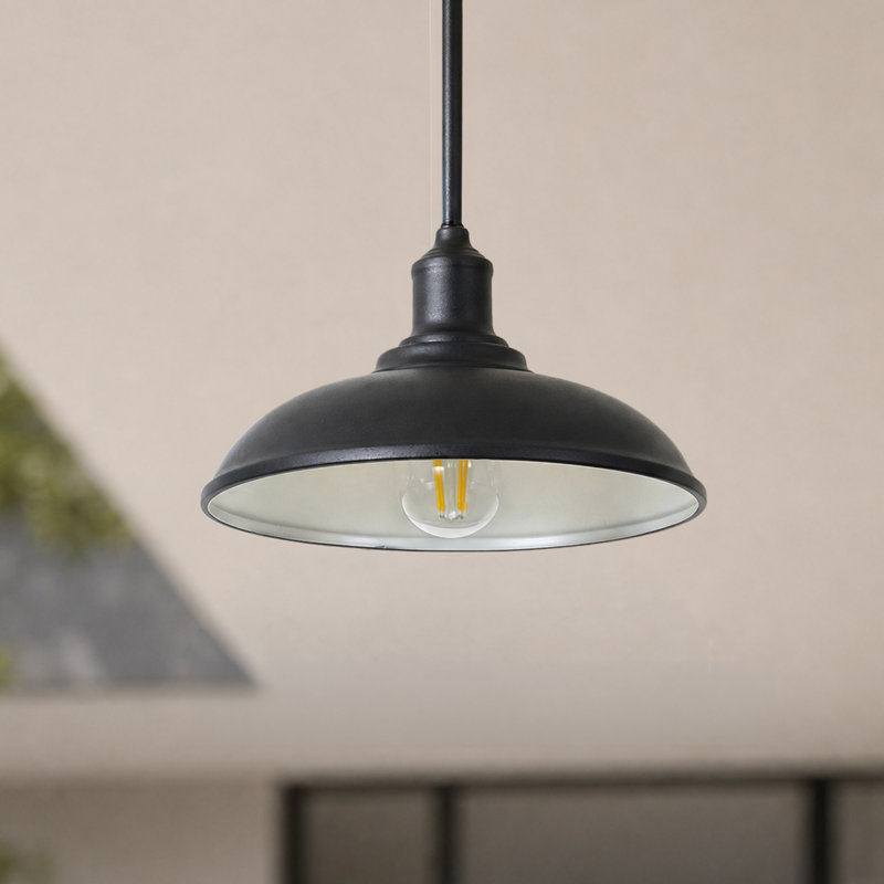 Luminaire suspendu d'extérieur 1 lumière Florence, Noir, Noir