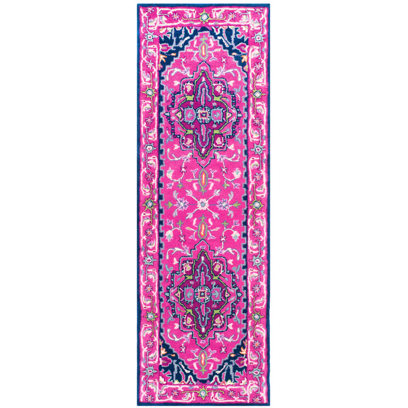 Tapis oriental en laine touffeté à la main Blokzijl, Tapis de couloir 2 pi 3 po x 7 pi