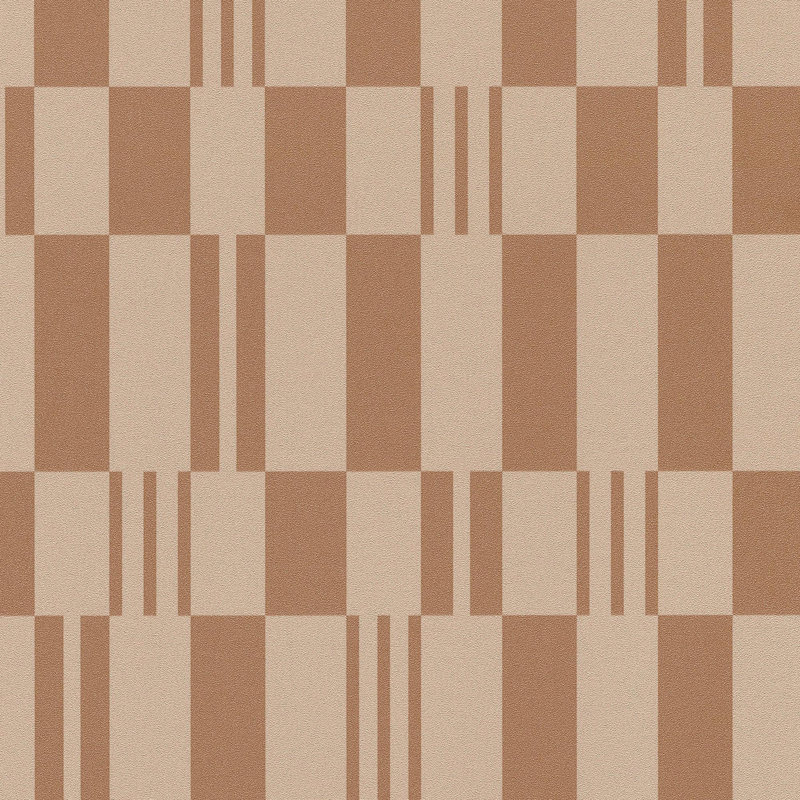 Sun Geo Stripe Wallpaper Sample, Brown