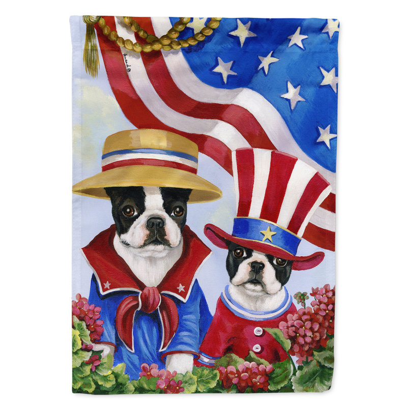 Drapeau de jardin en polyester 2 côtés Hype Pug USA 1 x 0,11 pi, Boston-terrier