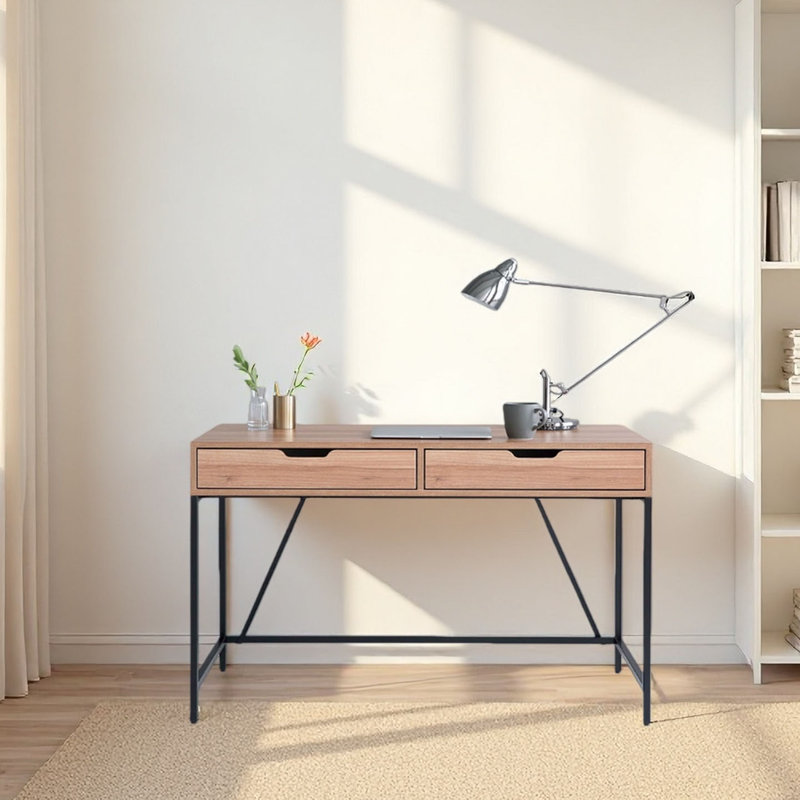 Bureau simple et moderne à double tiroir, H 29,92 po x l 39,37 po x P 23,62 po