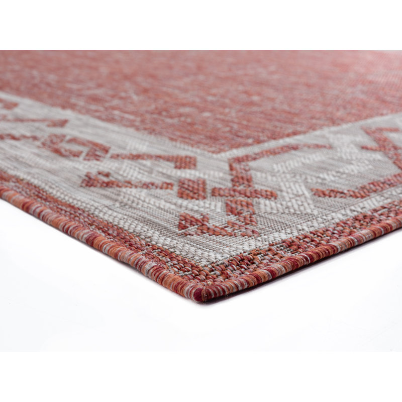 Tapis intérieur / extérieur rose Mcclinton, Rectangle 7 pi 10 po x 10 pi 6 po