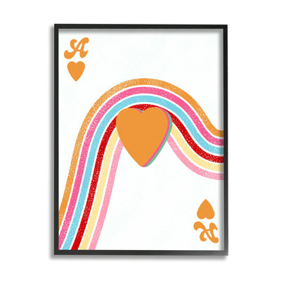 «Ace Of Hearts Rainbow Shapes On Wood» par Ashley Singleton, impression