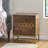 Contemporary Iron Frame Night Stand With Mango Wood Storage 3 And Gold Fish Scale Design