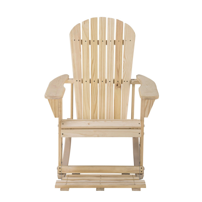 Chaise Adirondack berçante en bois massif Apsana, Naturel