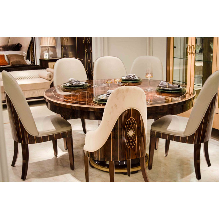 InfinityFurnitureImport 7 - Piece Solid Wood Top Pedestal Dining Set ...