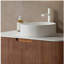 Lavabo de salle de bain 14 po, vasque ronde en céramique sans robinet, sans armoire, blanc