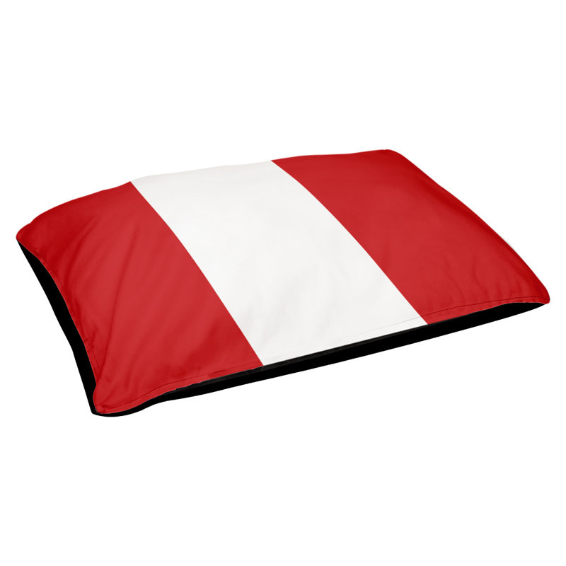 Coussin Louisville, Rouge / blanc / rouge, Très grand (l 50 po x P 40 po x H 7 po)