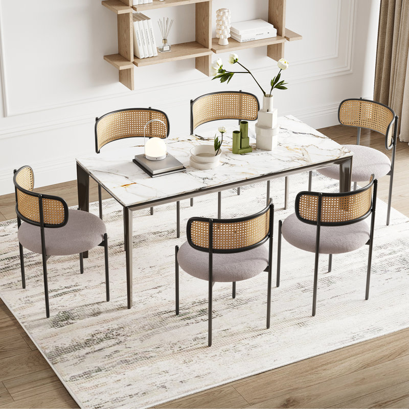 Chaises de salle à manger rembourrées Modern, Gris clair