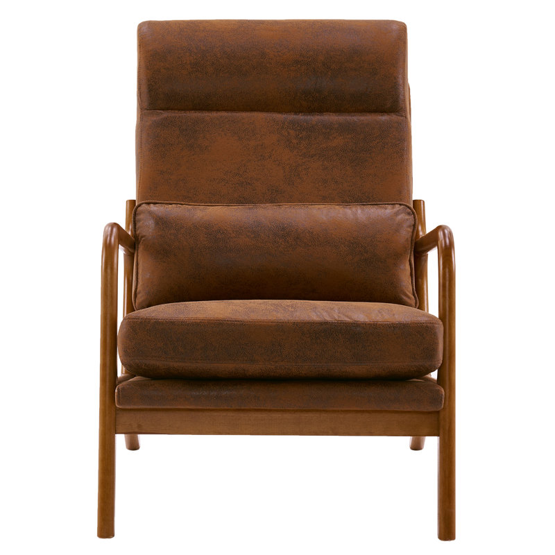 Fauteuil de 25,6 po de large Mamye, Microfibre rouille