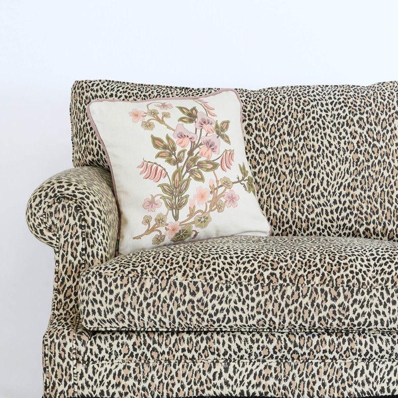 Hemp Throw Square Pillow Cover & Insert, Ecru The Dancing Orchids
