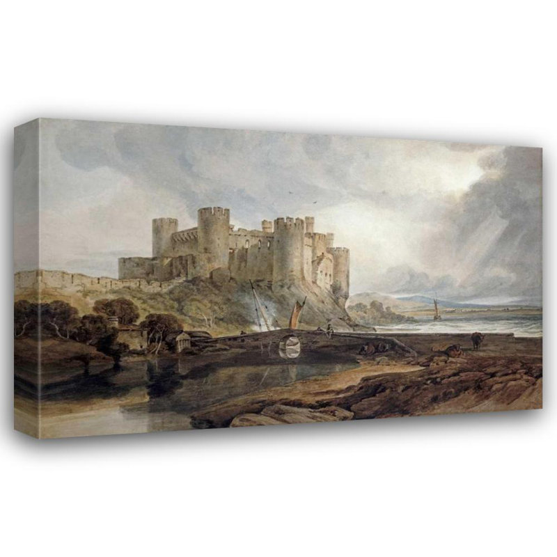 Lark Manor ™ Turner, Joseph M.W., toile tendue avec châssis, Conway Castle, H 32 po x l 48 po
