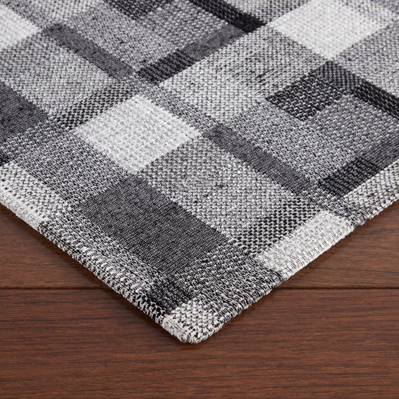 Tapis de cuisine Martha Stewart, Noir / gris / blanc, Tapis de couloir 1 pi 8 po x 4 pi 2 po
