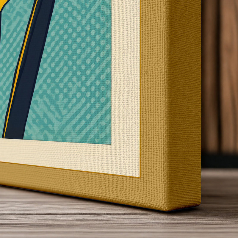 Daffodil Study Botanical - Wrapped Canvas, 18x12 - 45.7 x 30.5 cm, Ochre Border