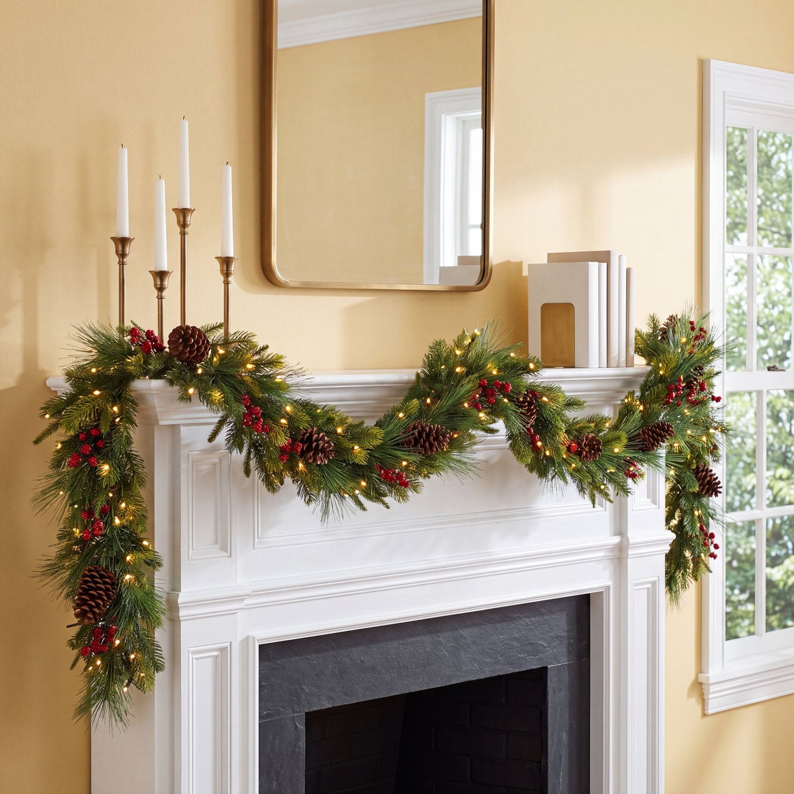 72" Pre-Lit Mixed Pine Garland
