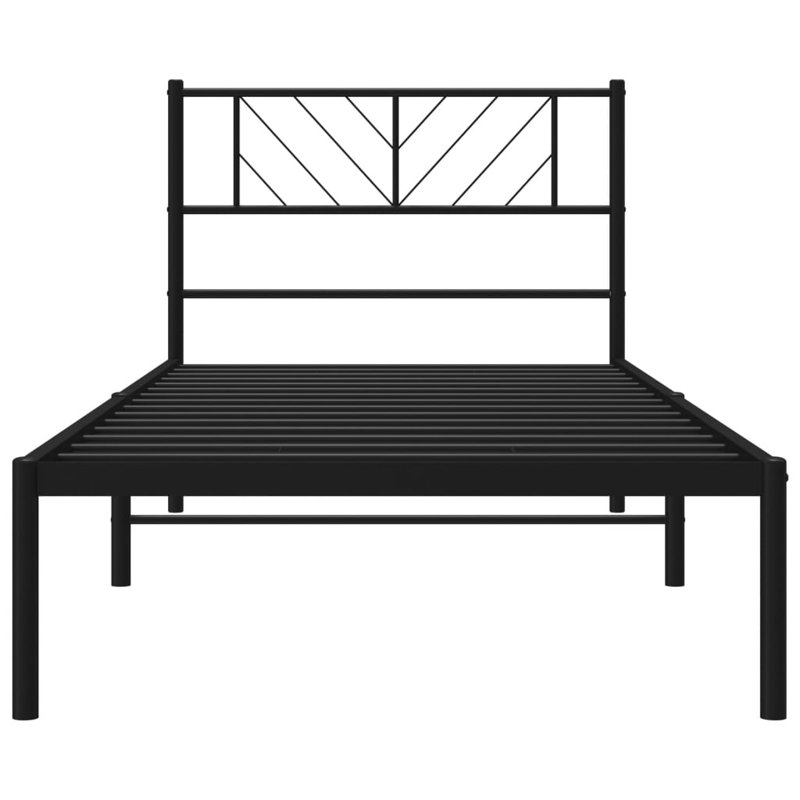Nelvie Metal Bed, European Single (90 x 200 cm), Black
