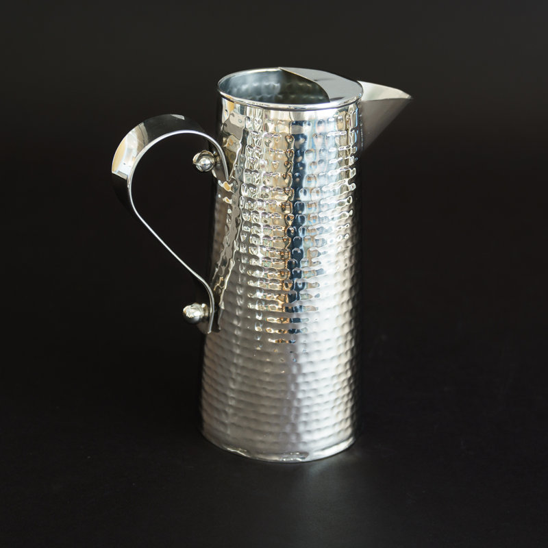 Pichet en acier inoxydable martelé 68 oz, Argent, H 10 po x l 5 po