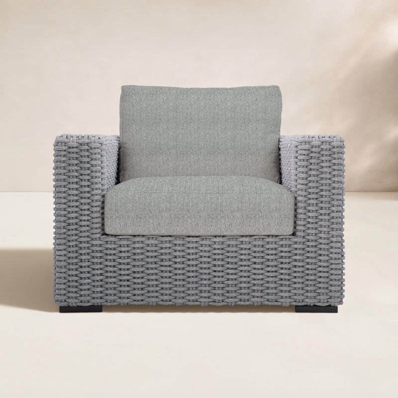 Capri Outdoor Lounge Chair, Light Grey/Dark Grey Linen 6032-110