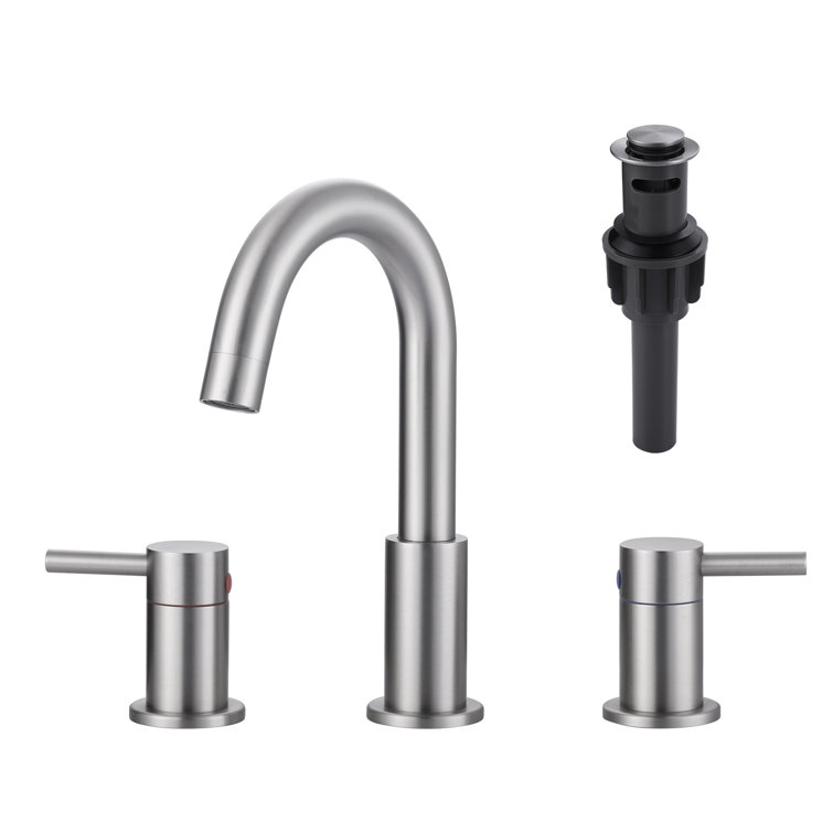 Widespread 2-handle Bathroom Faucet with Drain Assembly