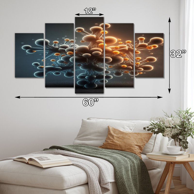 Cozzolino - Fractals, reproduction sur toile - 5 panneaux