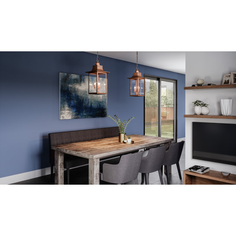 Mini-luminaire suspendu en cuivre vieilli 3 lumières Fredi