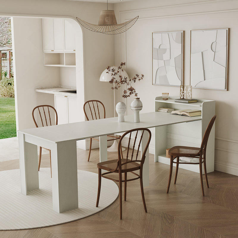 Table de salle à manger extensible moderne avec rangement