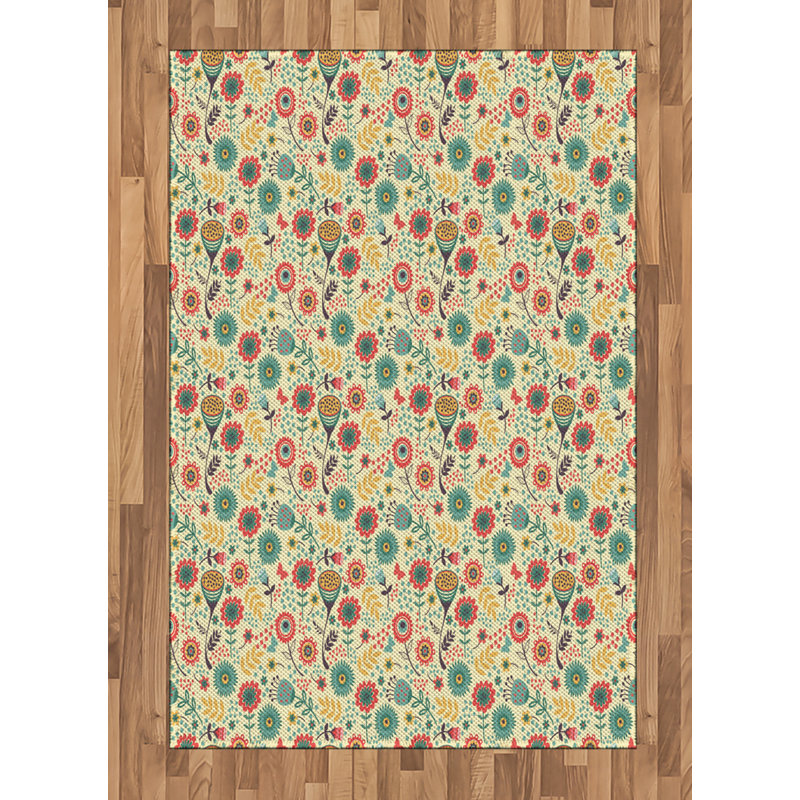 Modern High Density Long Fiber Poly Threads Decorative Area Rug Carpet, Rectangle 4' x 5'8"