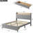 Queen Size Upholstered Bed Frame with Wooden Slats Support and Charging Station,No Box Spring Needed-1359904377-1359904376