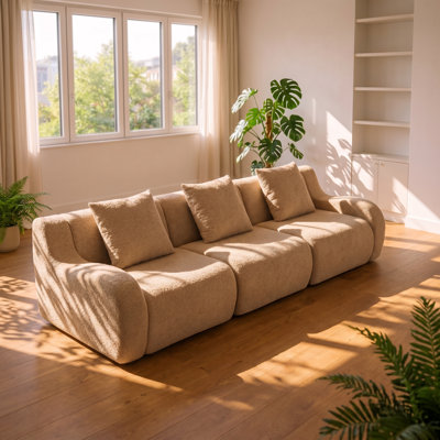 Canapé modulaire en tissu 3 places l 115,3 po x P 40,9 po x H 27,9 po Aura