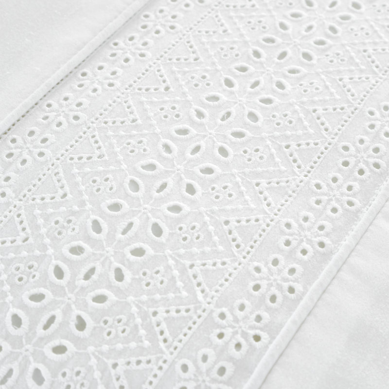 Broderie Anglaise Duvet Cover Set, White, Double Duvet Cover Set + 2 Pillowcases