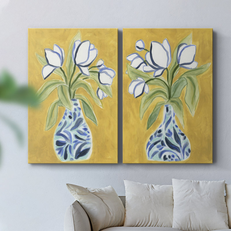 Vase de tulipes I - Toile tendue avec châssis de qualité supérieure - Prêt à être accroché, H 18 po x l 24 po