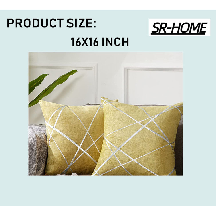 SR-HOME Geometric Chenille Pillow Cover