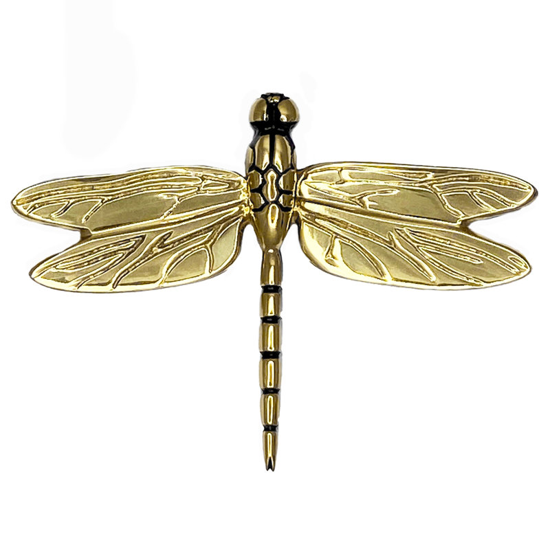 Dragonfly in Flight Door Knocker, Brass, 4.5" H x 6.25" W x 1.25" D