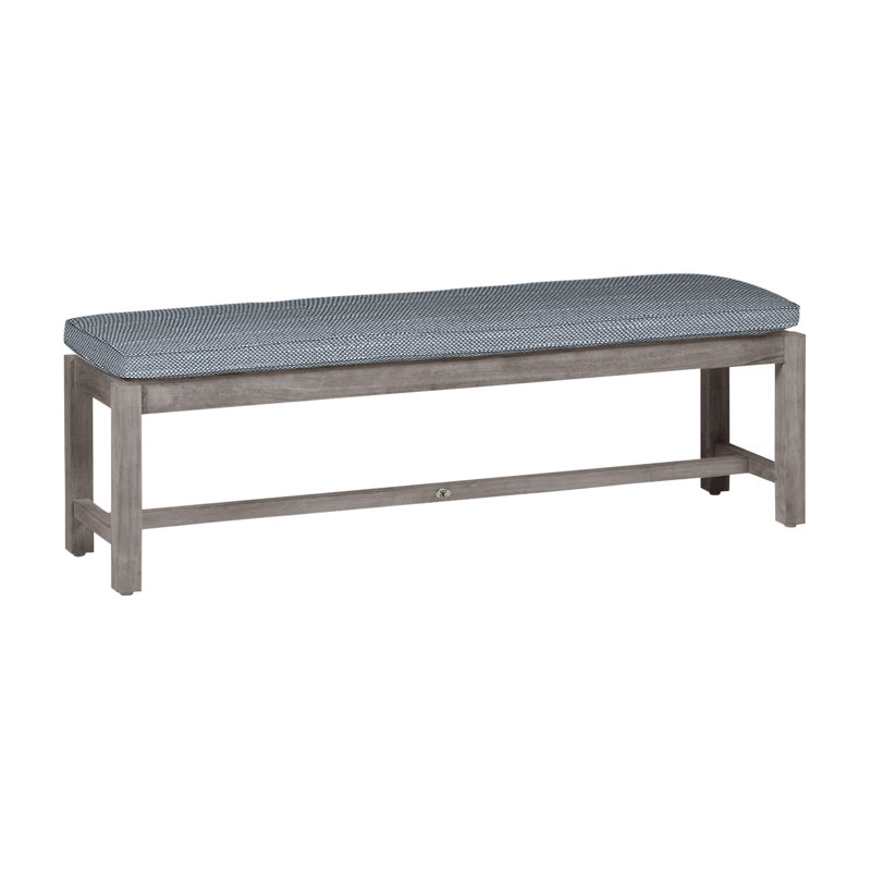 Banc d'extérieur sans dossier 59 po Club, Huître teck, InsideOut® Rollo ‑ lin Chambray, Welt